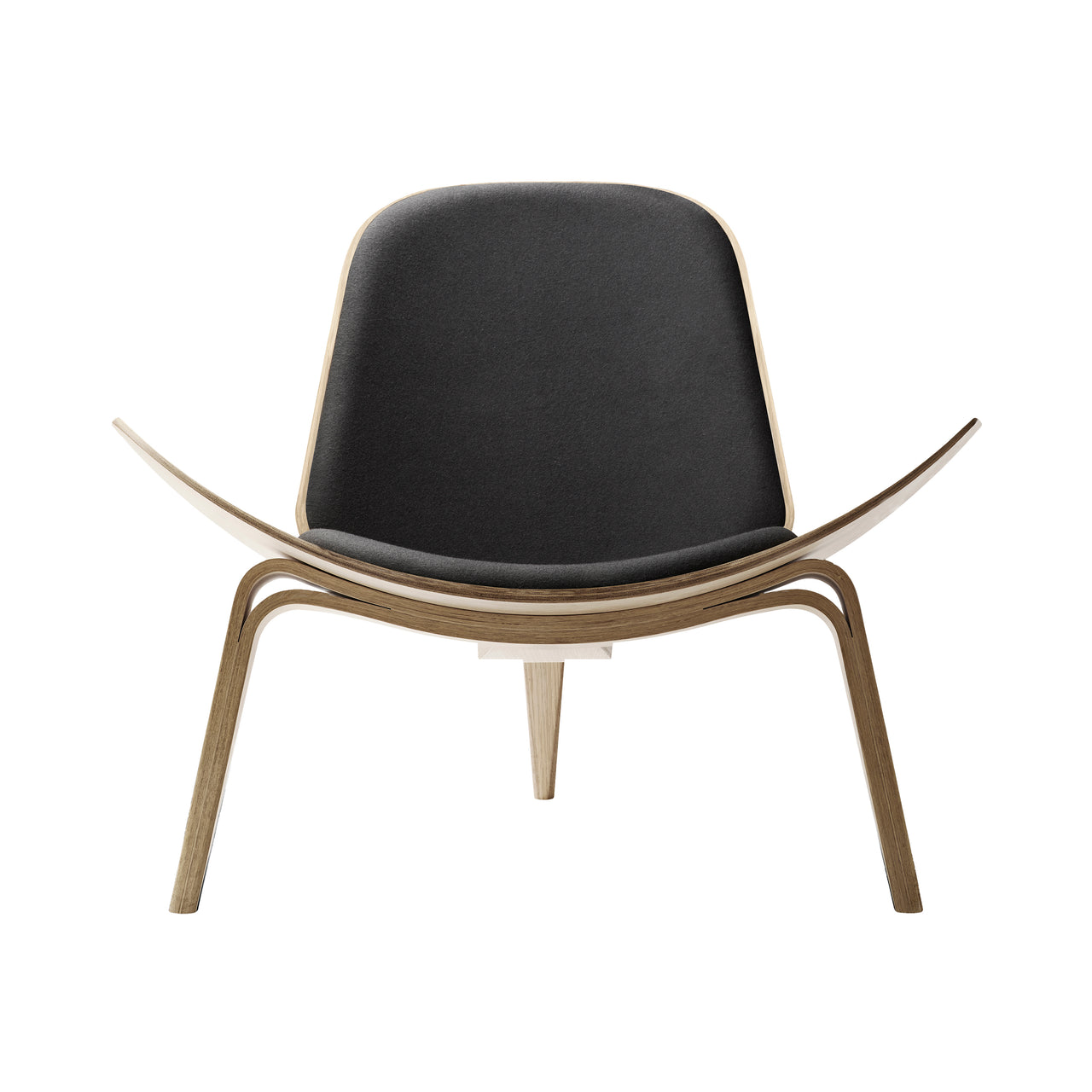 CH07 Shell Lounge Chair: Oak + White Oiled Oak