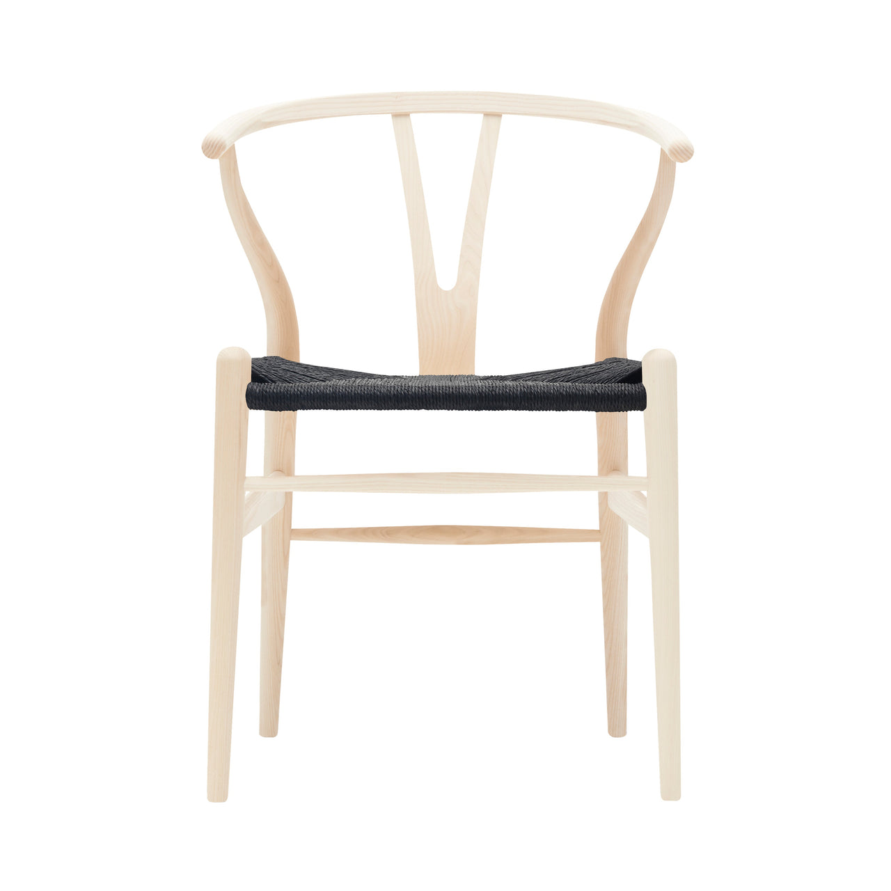 CH24 Wishbone Chair: Black + Soaped Oak