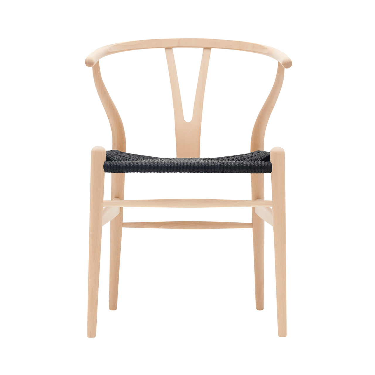 CH24 Wishbone Chair: Black + Soaped Beech