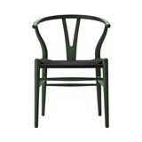 CH24 Wishbone Chair: Black +  Green Beech
