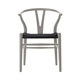 CH24 Wishbone Chair: Black + Silver Grey Beech