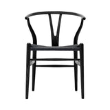 CH24 Wishbone Chair: Black + Black Oak