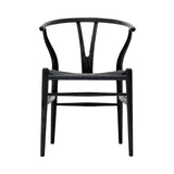 CH24 Wishbone Chair: Black + Black Oak