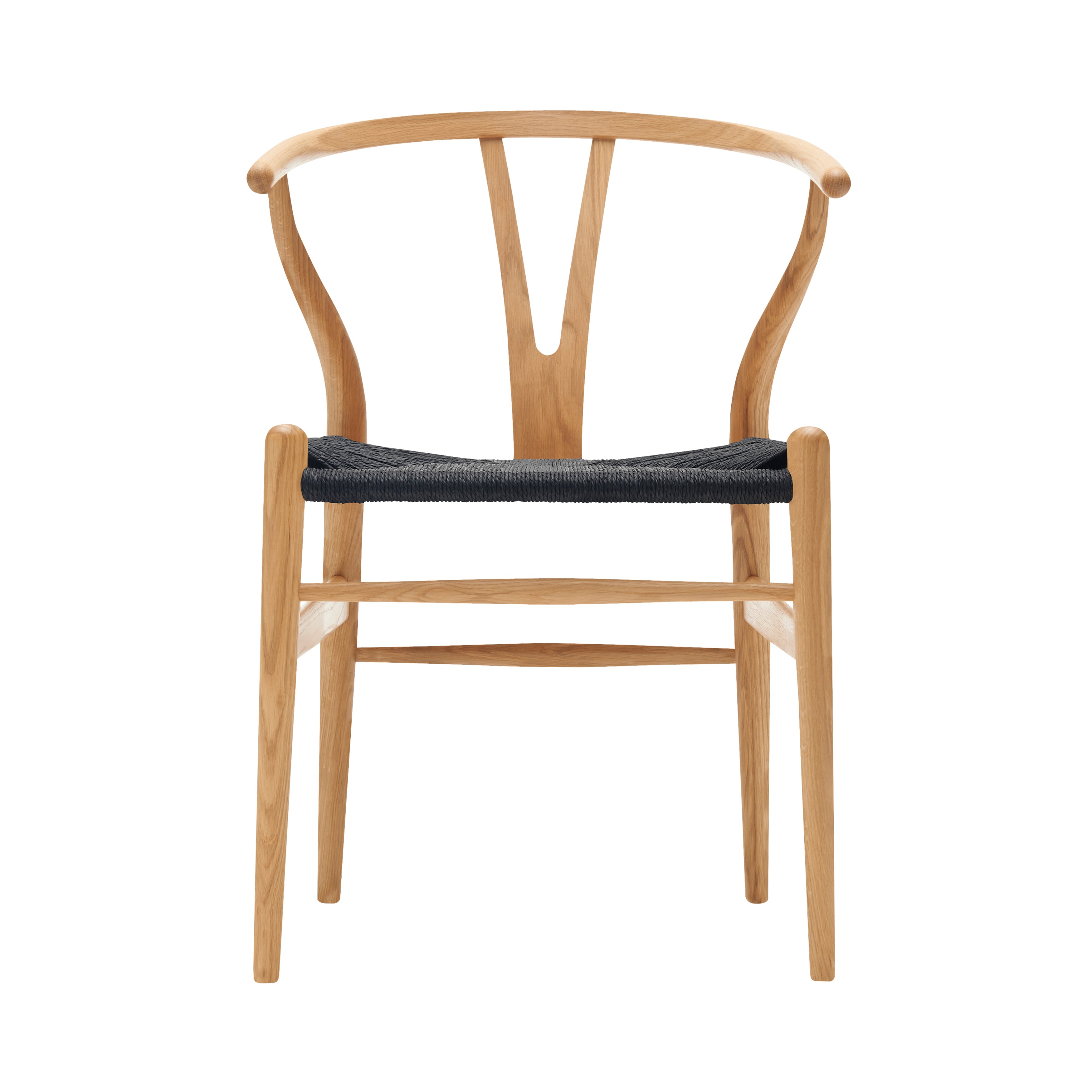 CH24 Wishbone Chair: Black + Oiled Oak