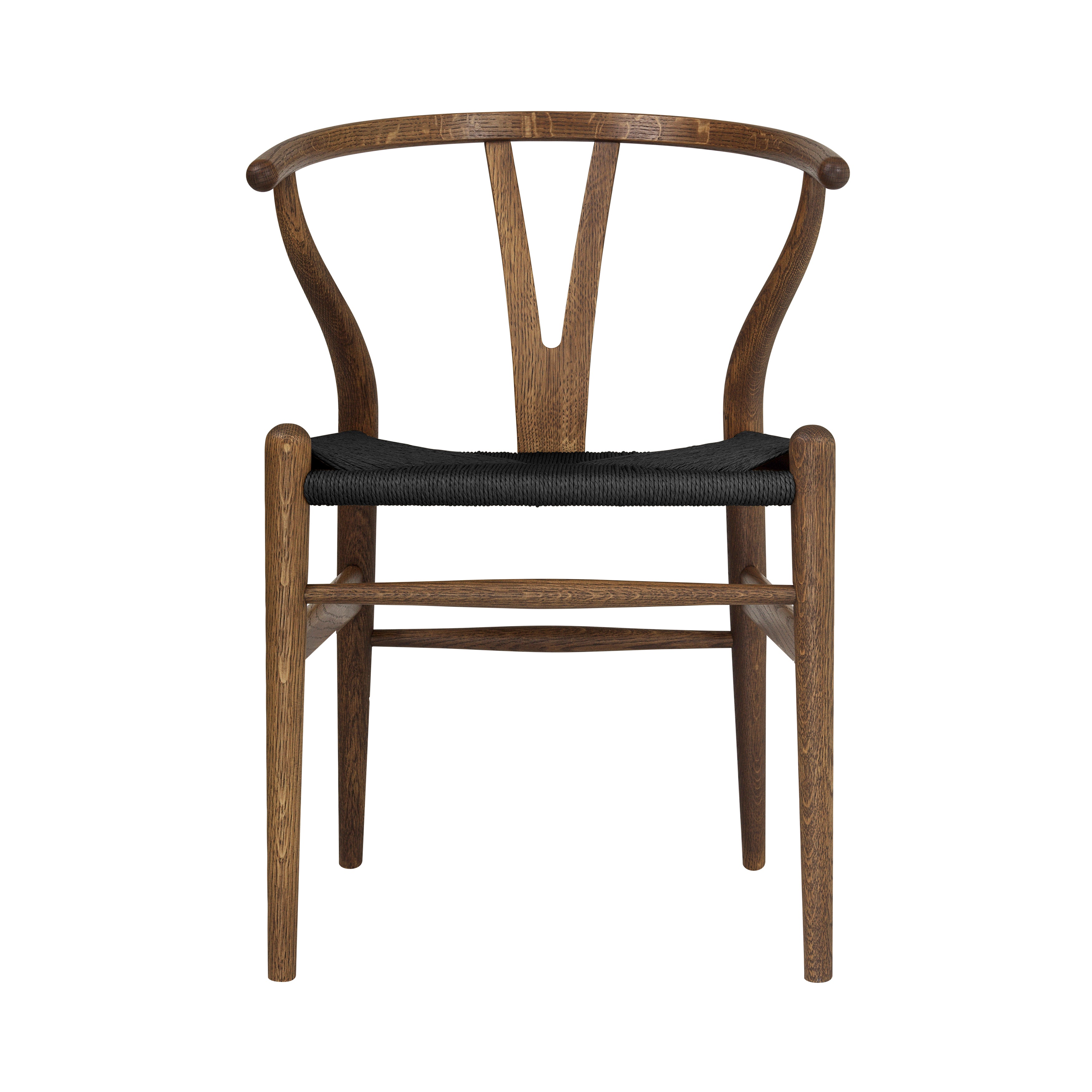 CH24 Wishbone Chair: Black + Smoked Oiled Oak