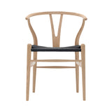 CH24 Wishbone Chair: Black + White Oiled Oak