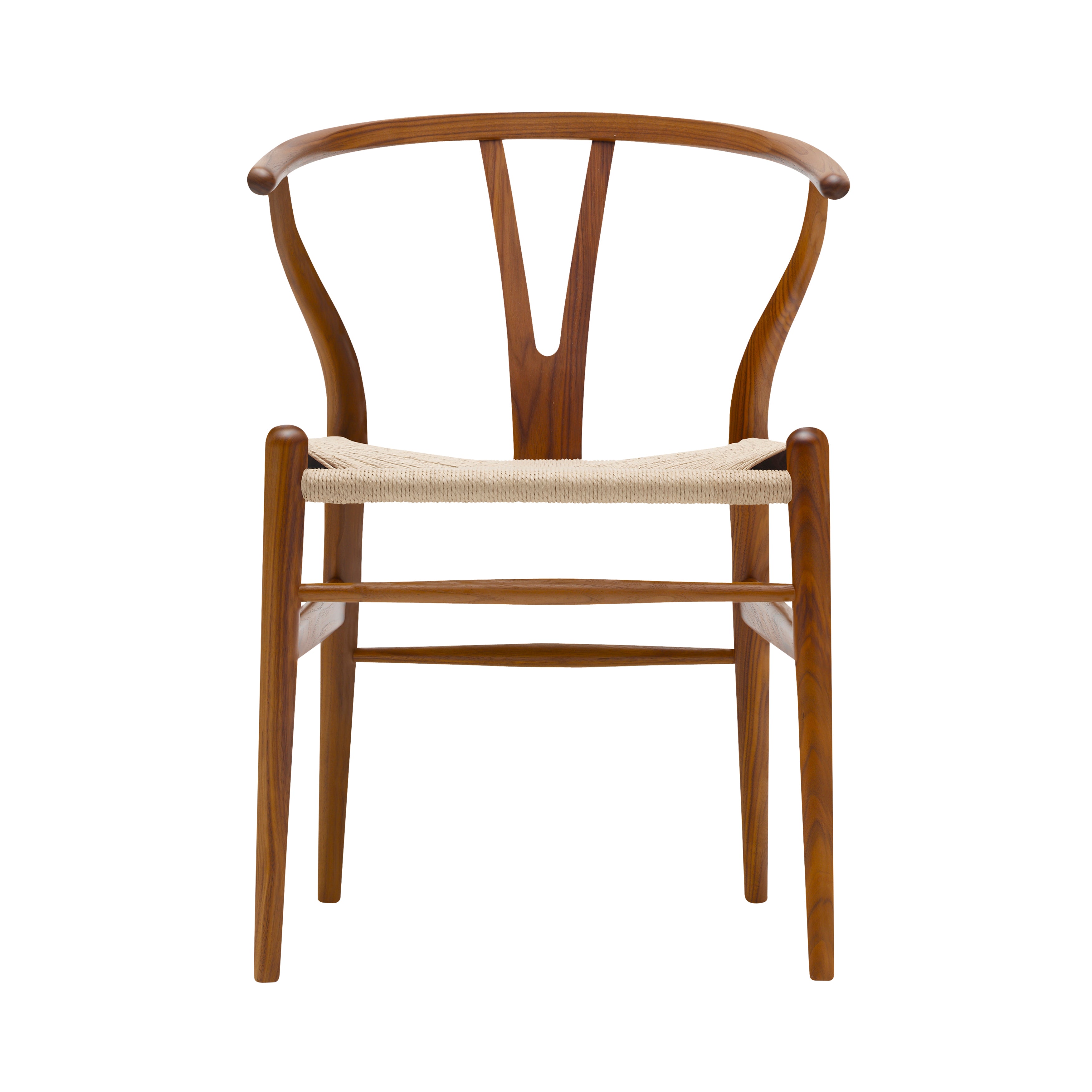 CH24 Wishbone Chair: Natural + Lacquered Walnut