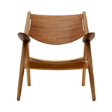 CH28T Lounge Chair: Lacquered Oak + Walnut