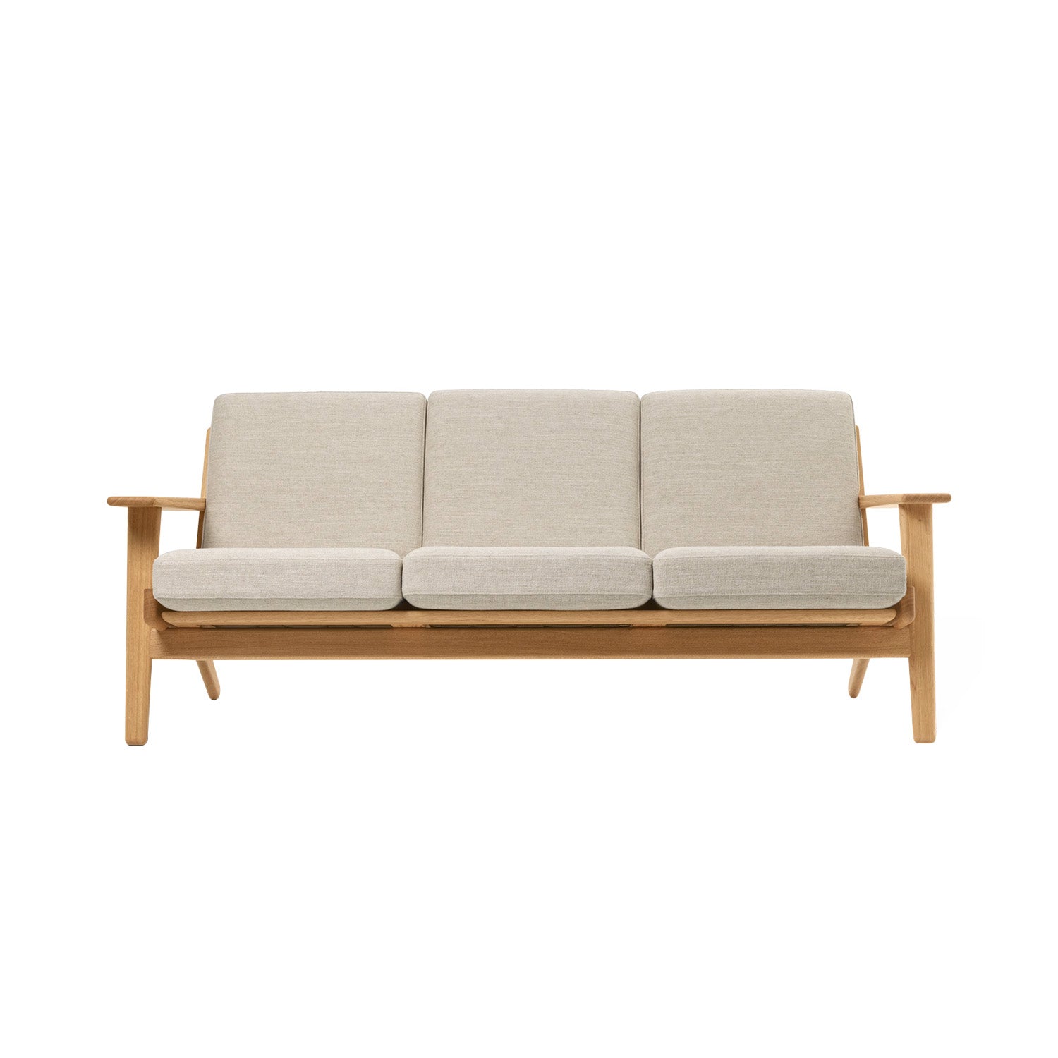 CH293 Sofa with Footstool: Oiled Oak
