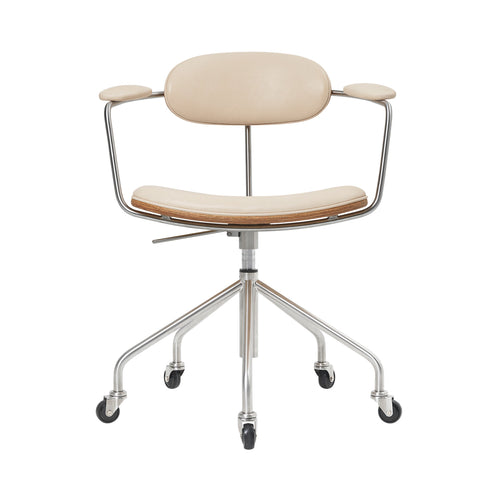 CH621 Swivel Chair: Oiled Oak + Vidar