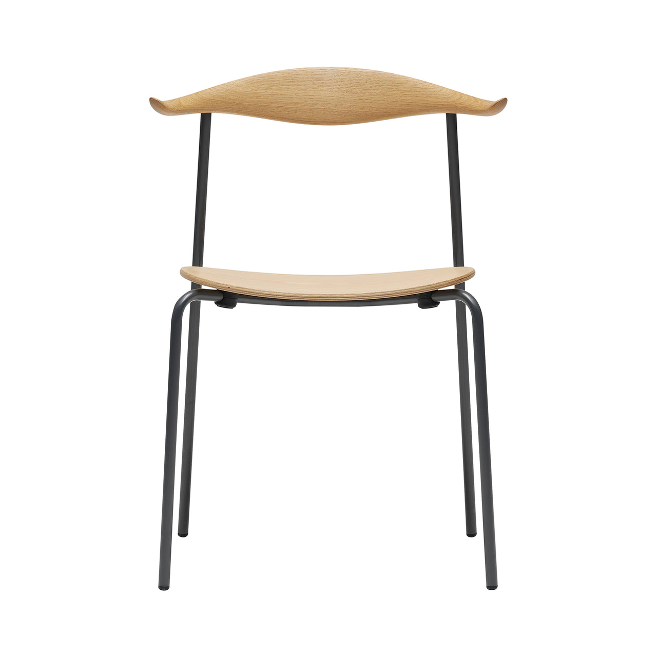 CH88T Dining Chair: Black Powder-Coated Steel + Oiled Beech