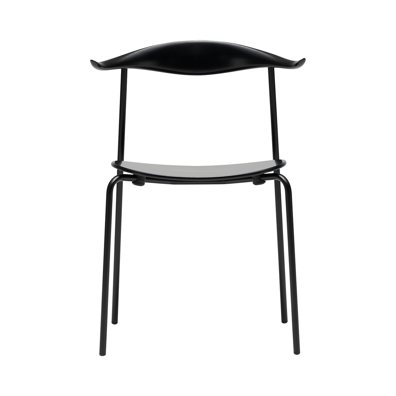 CH88T Dining Chair: Black Powder-Coated Steel + Black Beech