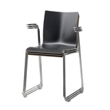 Chairik 111 Armchair: Sled Base + Melamine - Black
