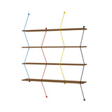 Climb Shelving System: Walnut + Red + Blue + Yellow