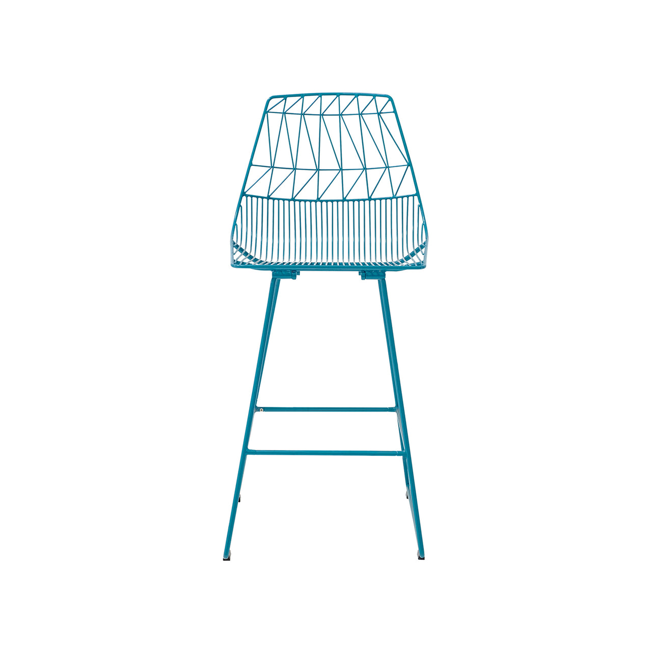 Lucy Bar + Counter Stool: Color + Counter + Peacock Blue + Without Seat Pad