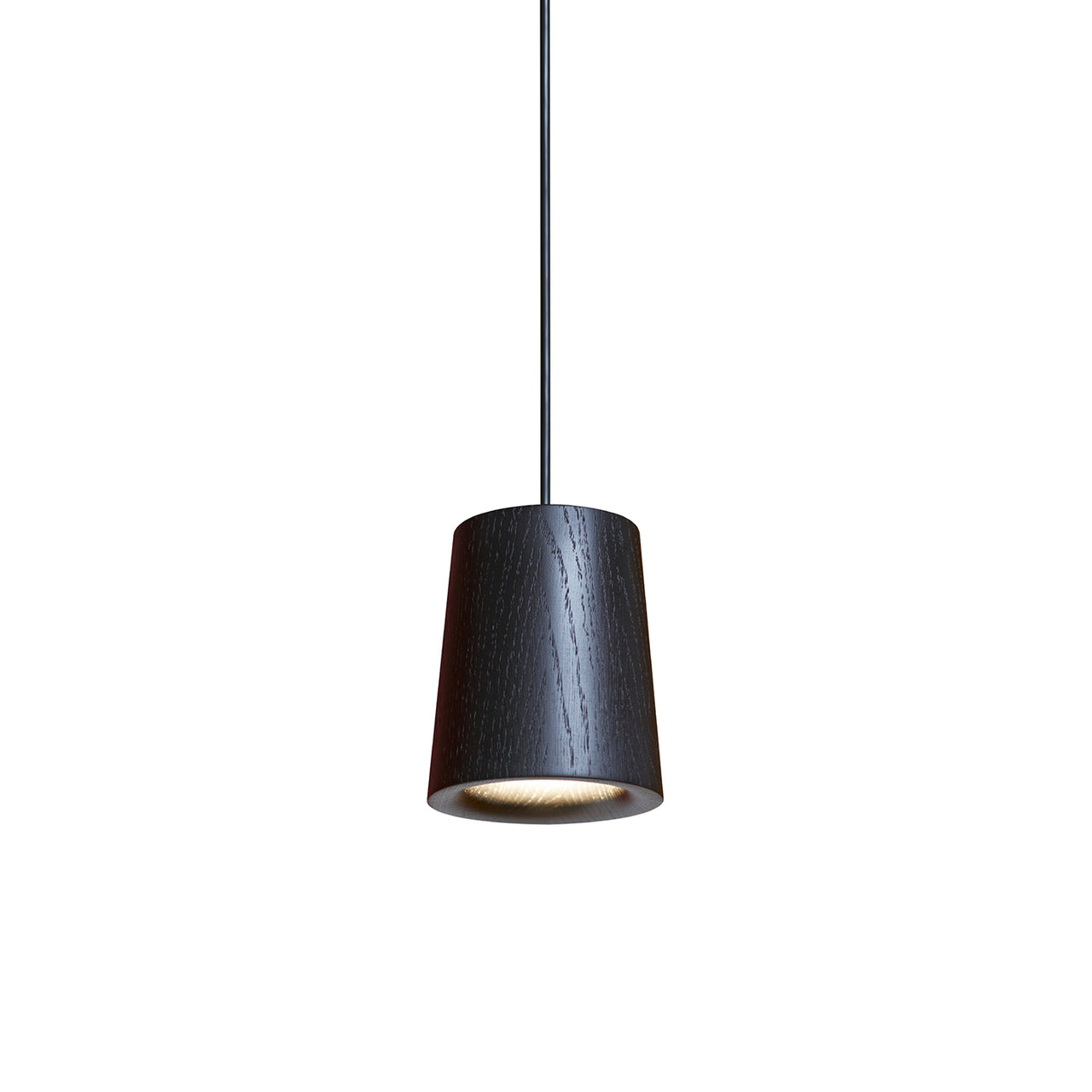 Solid Pendant: 1 + Cone + Black Stained Oak + Black