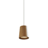 Solid Pendant: 1 + Cone + Natural Oak + White