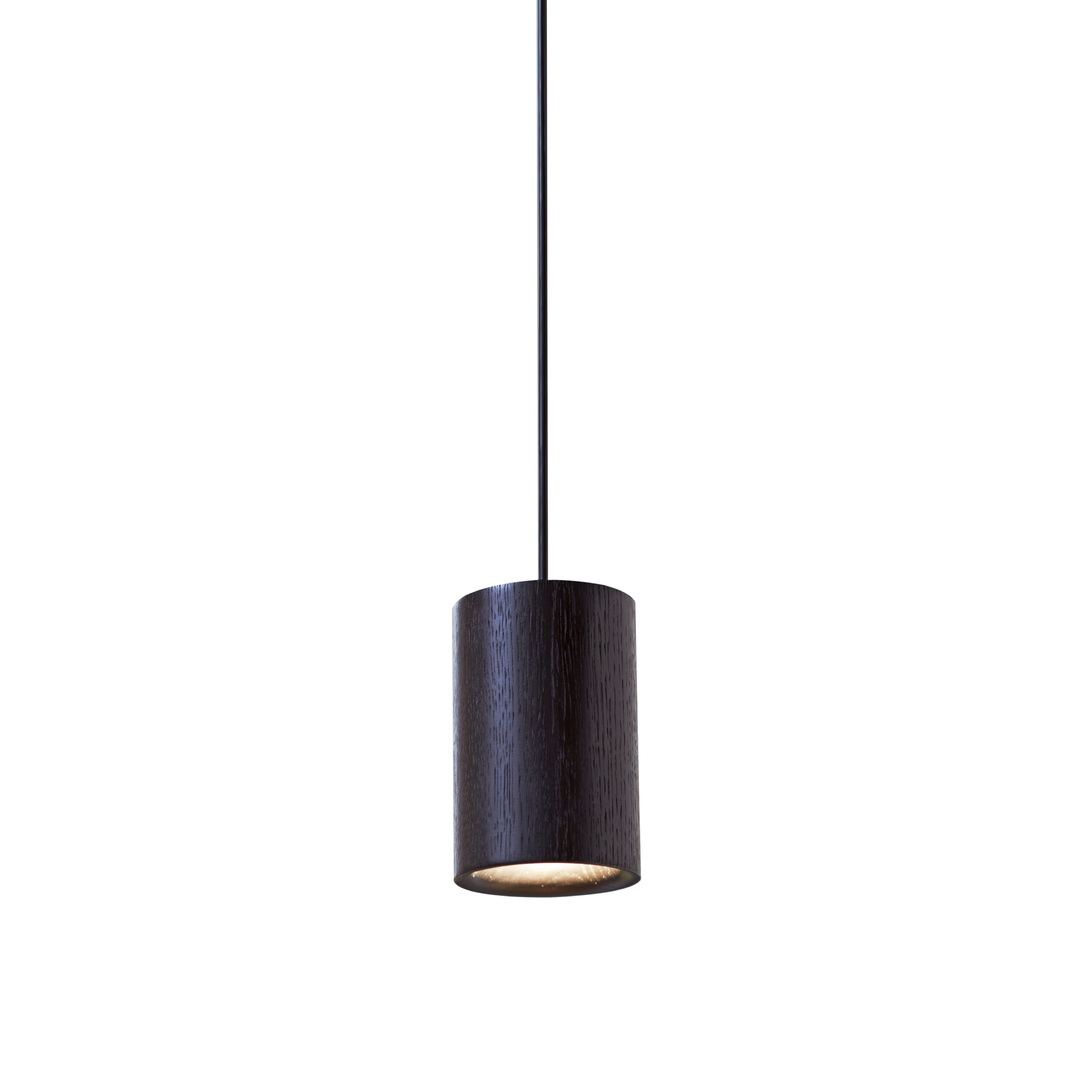 Solid Pendant: 1 + Cylinder + Black Stained Oak + Black