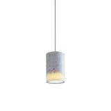 Solid Pendant: 1 + Cylinder + Carrara Marble + White