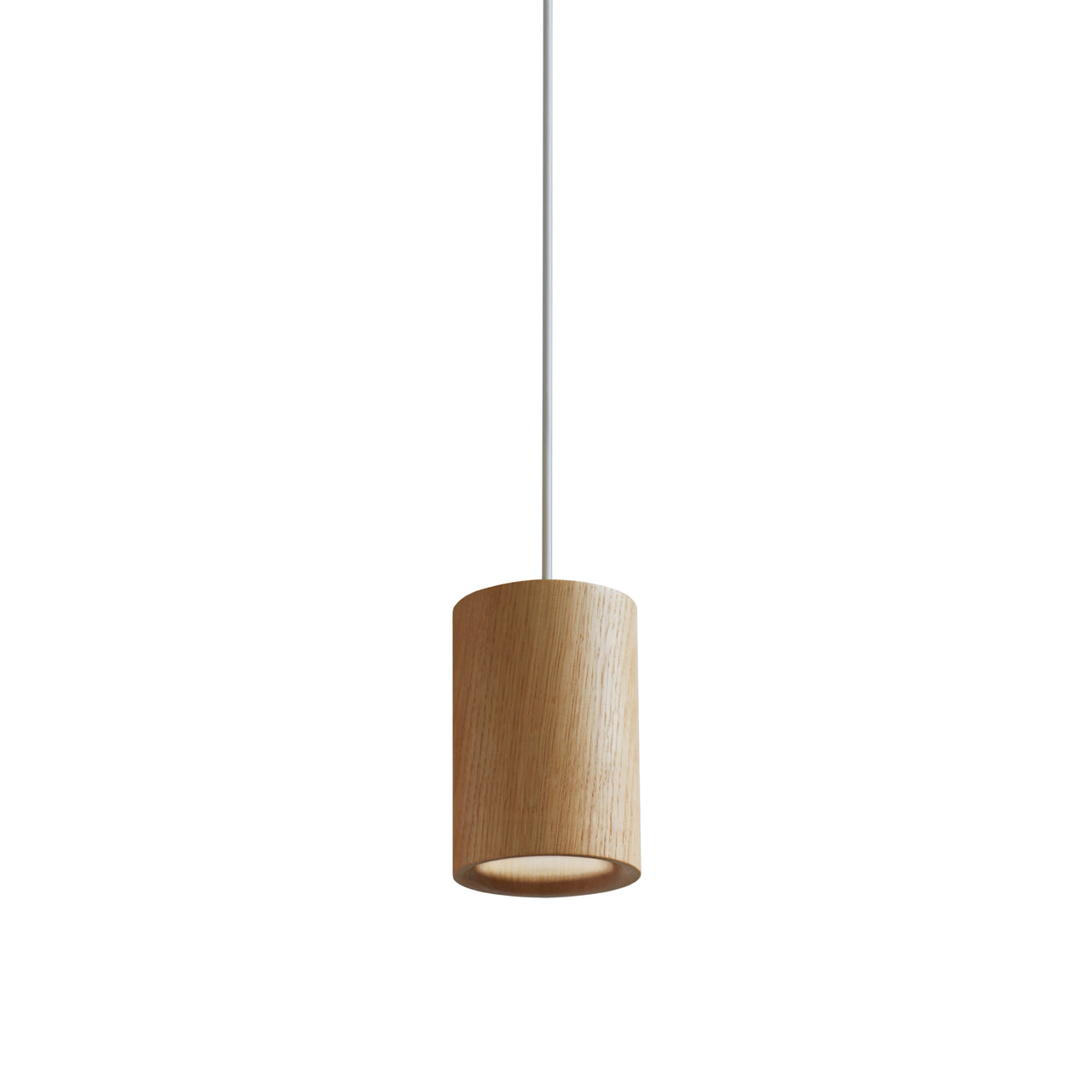 Solid Pendant: 1 + Cylinder + Natural Oak + White