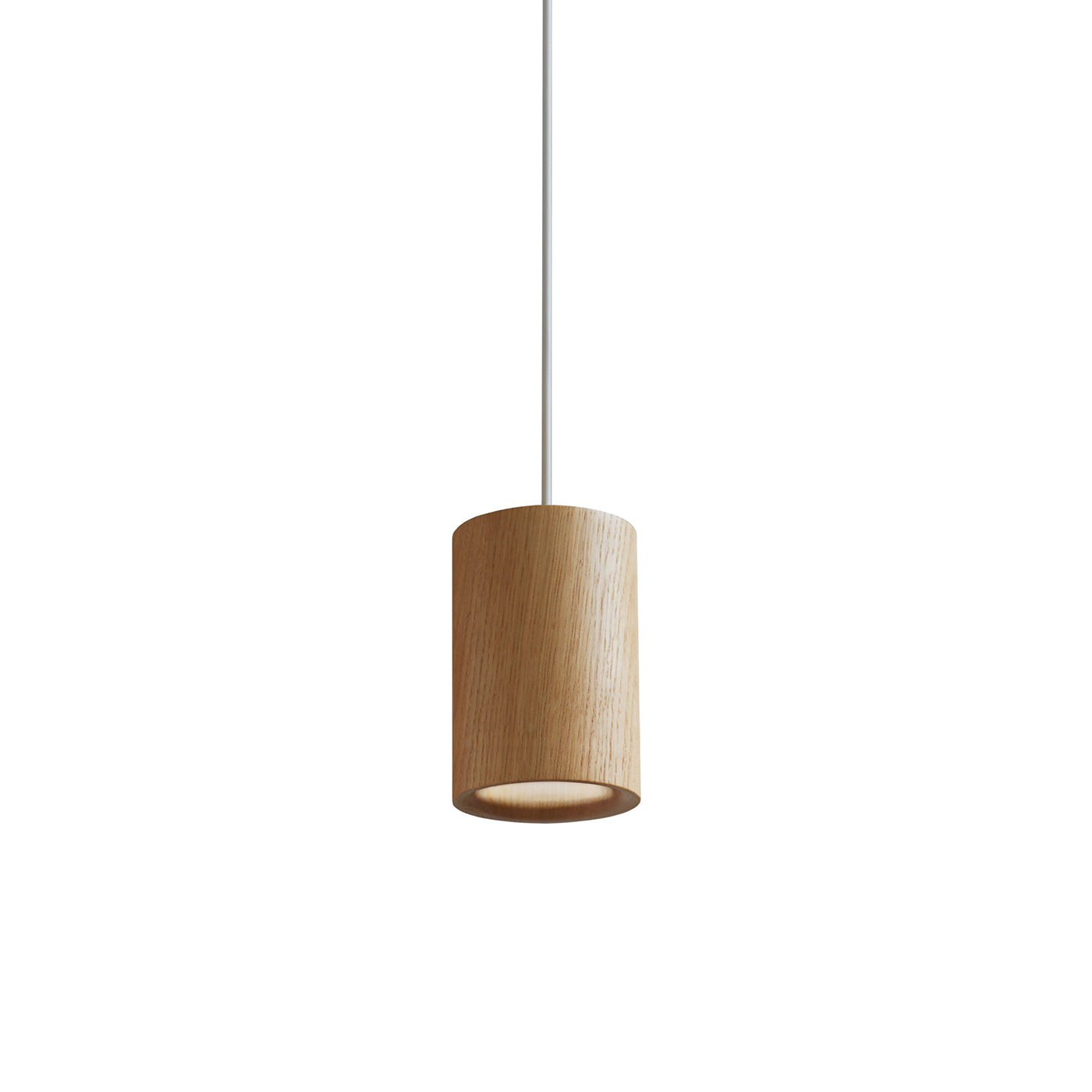 Solid Pendant: 1 + Cylinder + Natural Oak + White