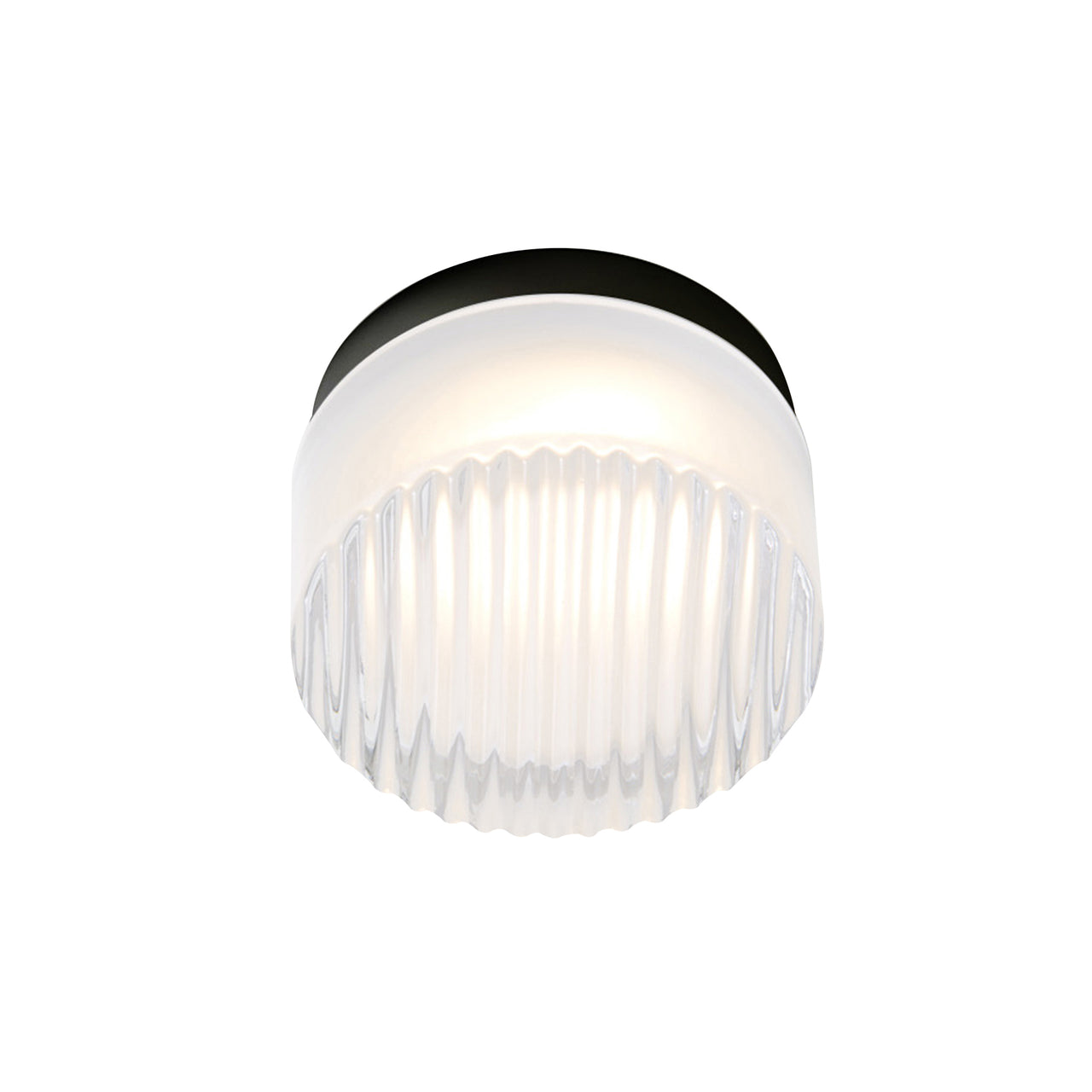 Crisp IP65 Flush Mount: Frosted Interior + Black Anodized