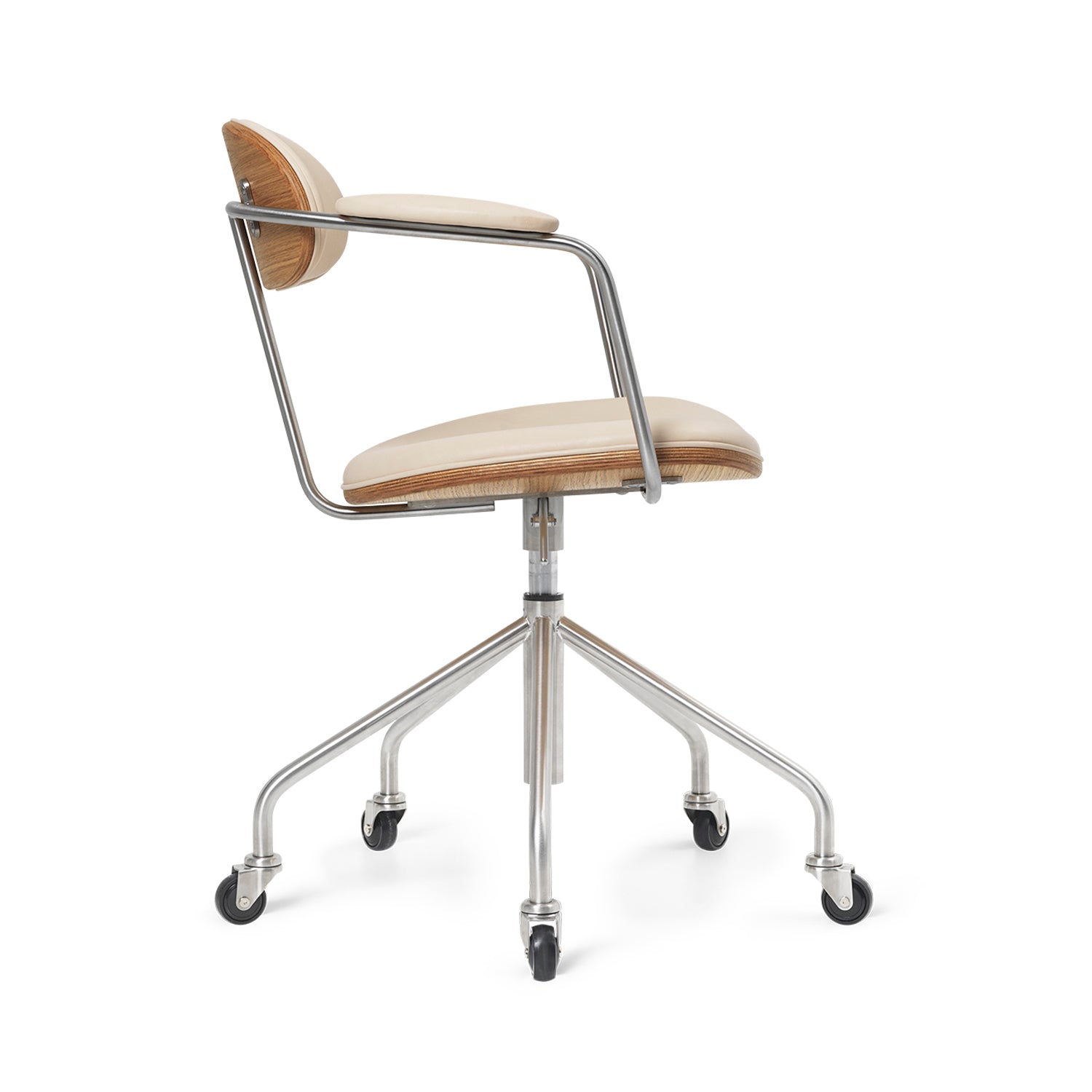 CH621 Swivel Chair: Oiled Oak + Vidar