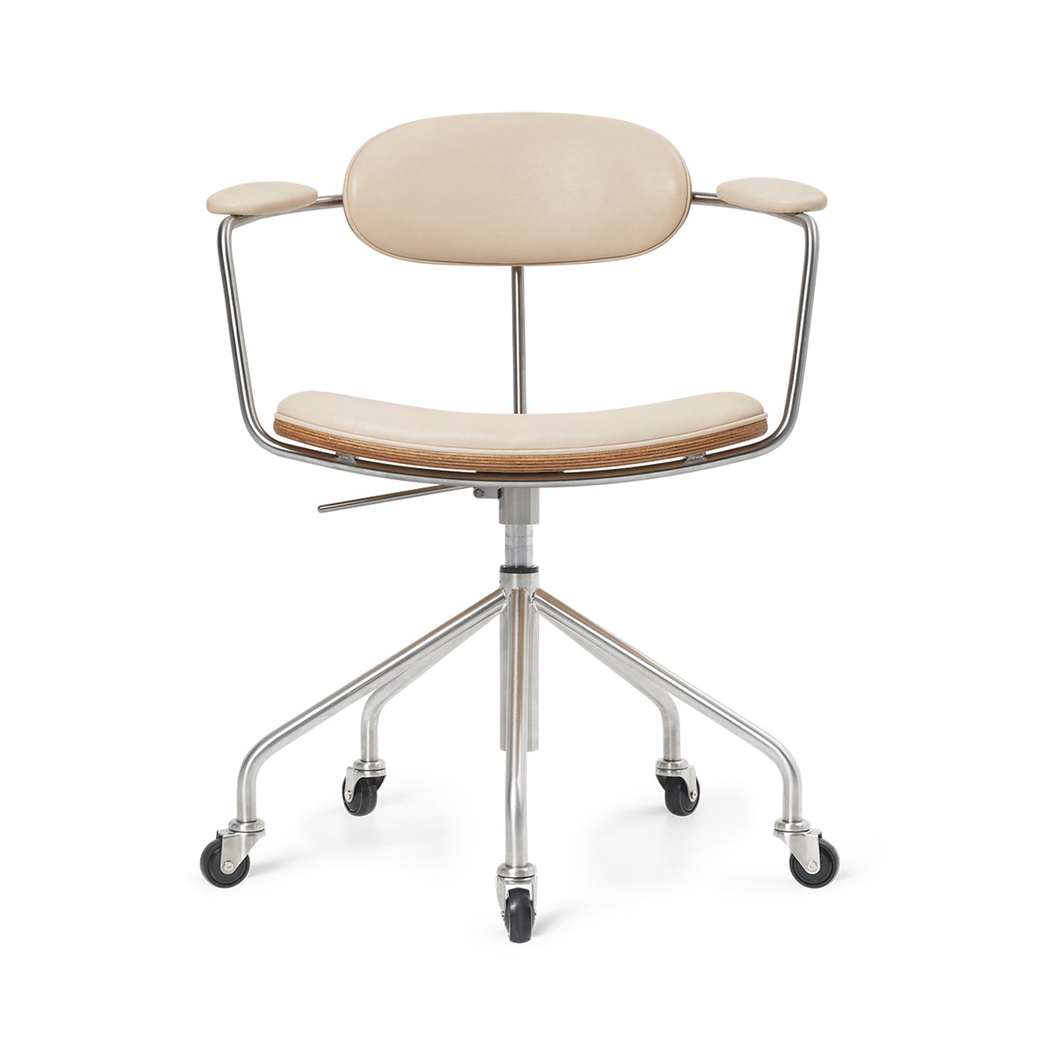CH621 Swivel Chair: Oiled Oak + Vidar