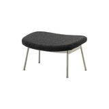 Ella Ottoman: Tubular + Stainless Steel + Boucle Slate