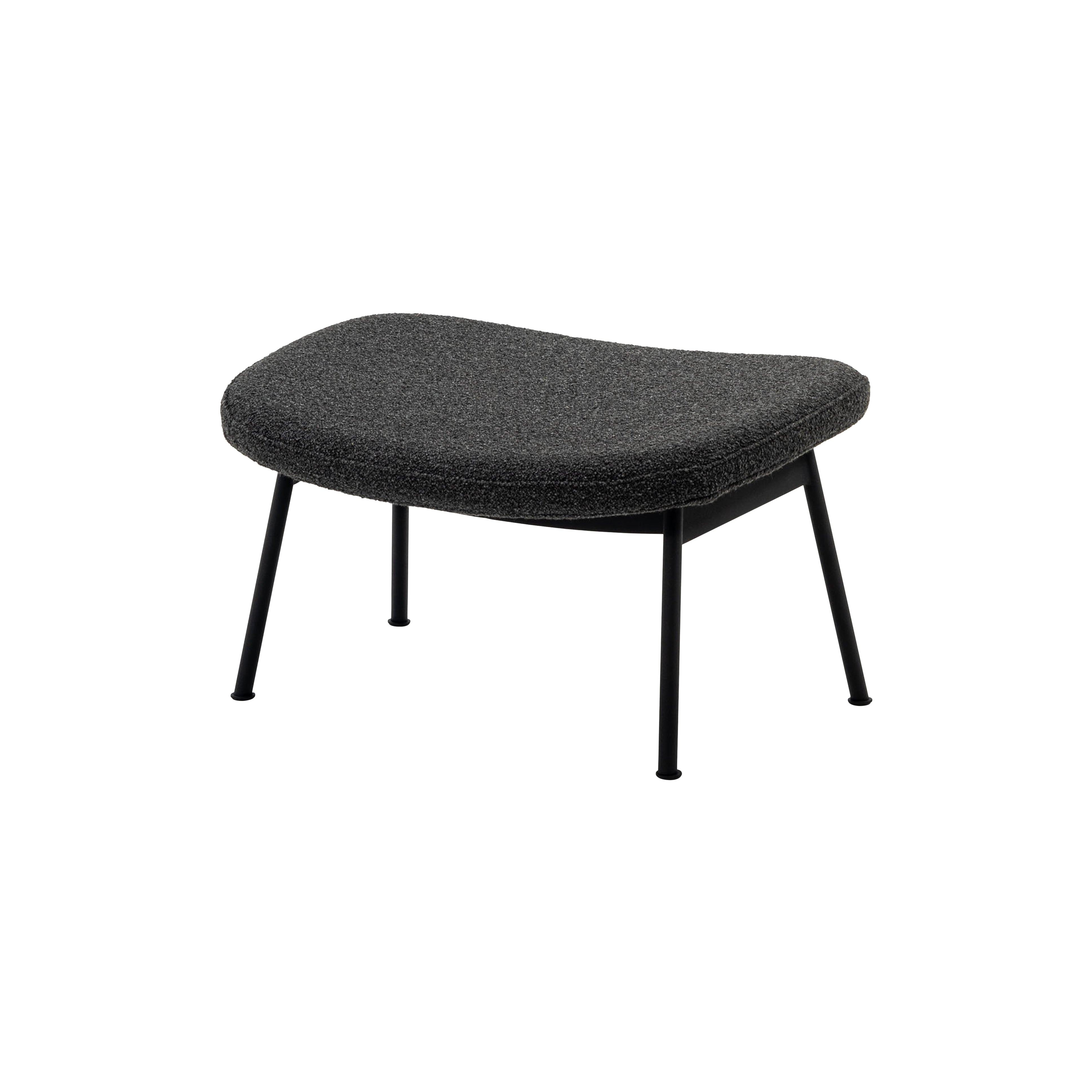 Ella Ottoman: Tubular + Black + Boucle Slate