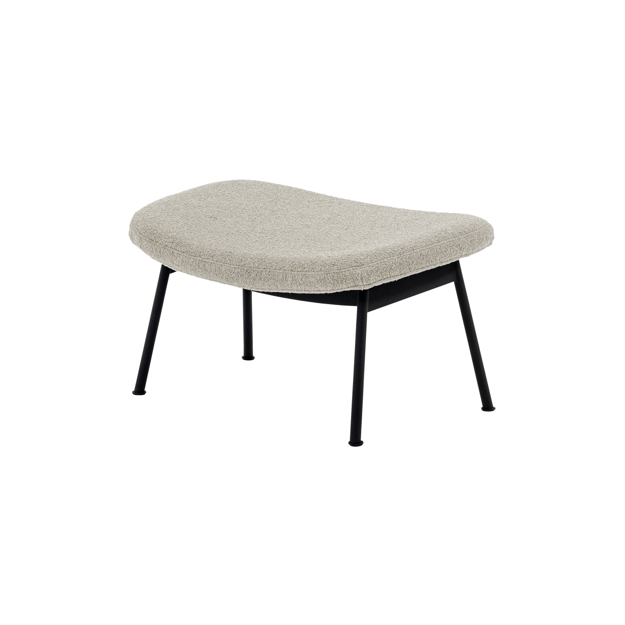 Ella Ottoman: Tubular + Black + Boucle Chalk