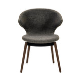 Ella Dining Chair: Composite + Walnut + Black + Fine Boucle Pepper