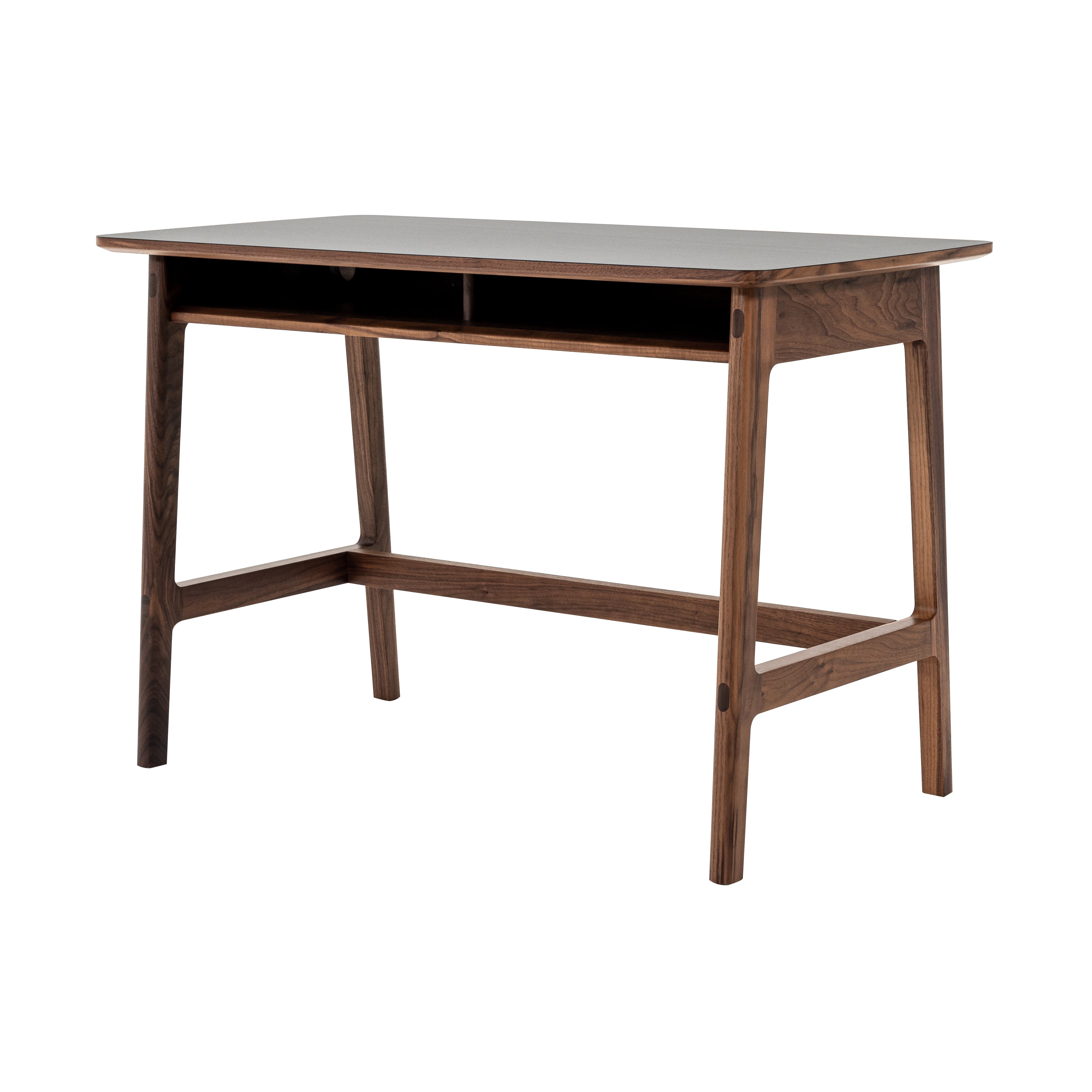 Dulwich Desk: Polaris Top + Black + Walnut