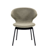 Ella Dining Chair: Tubular + Black + Stocked: Fine Boucle Sable