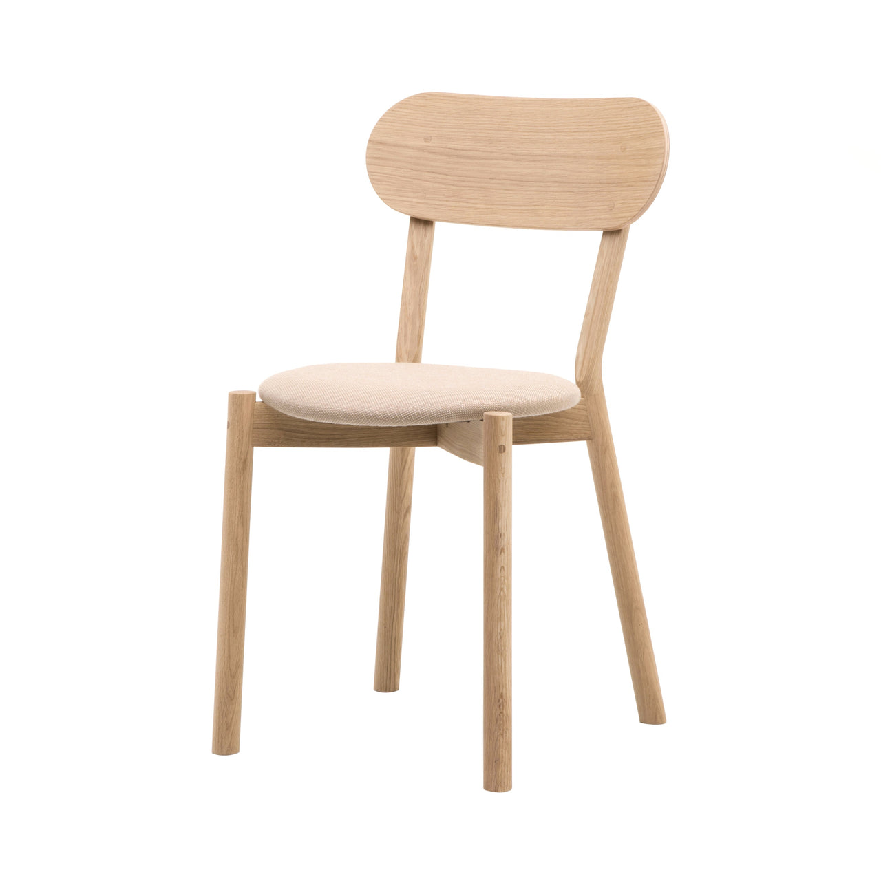 Castor Chair Plus with Pad: Pure Oak + Beige