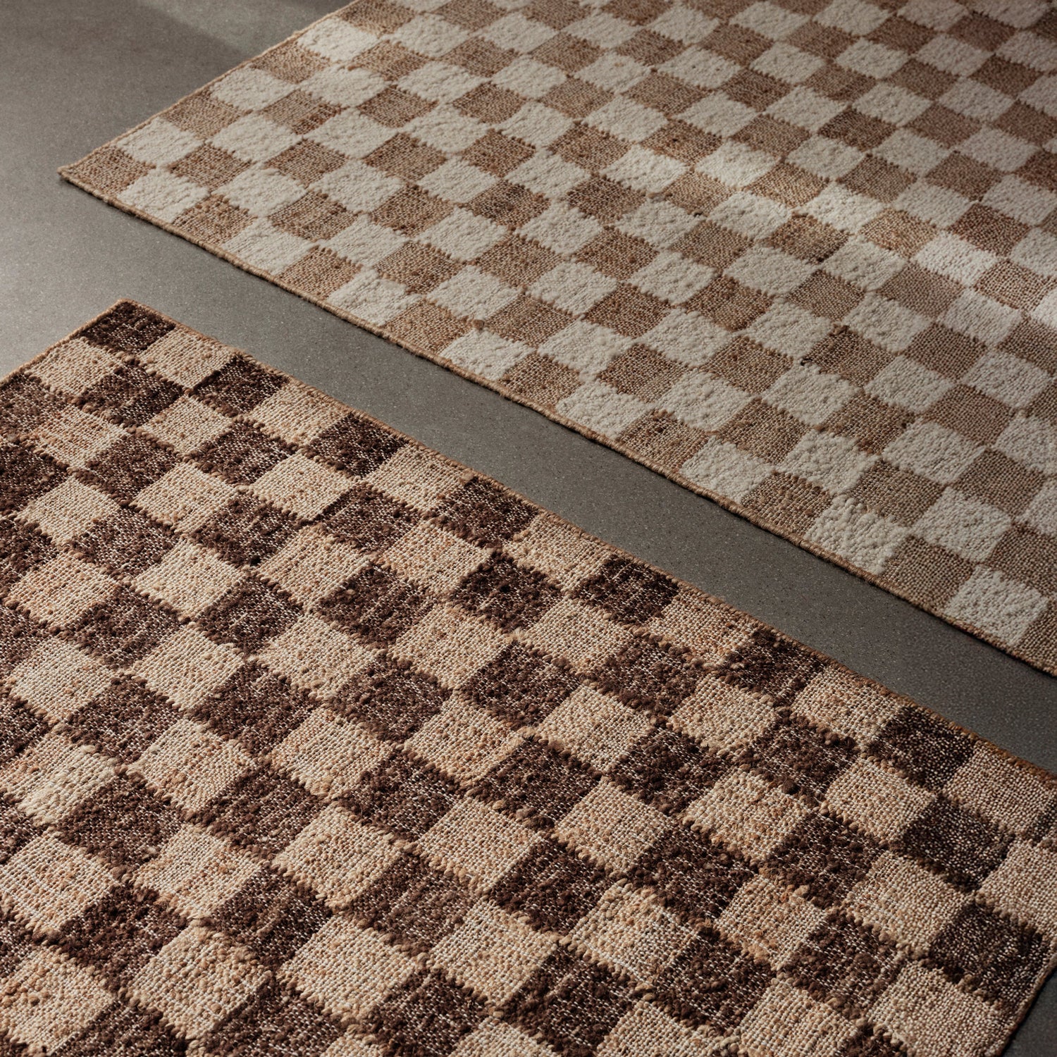 Check Wool Jute Rug