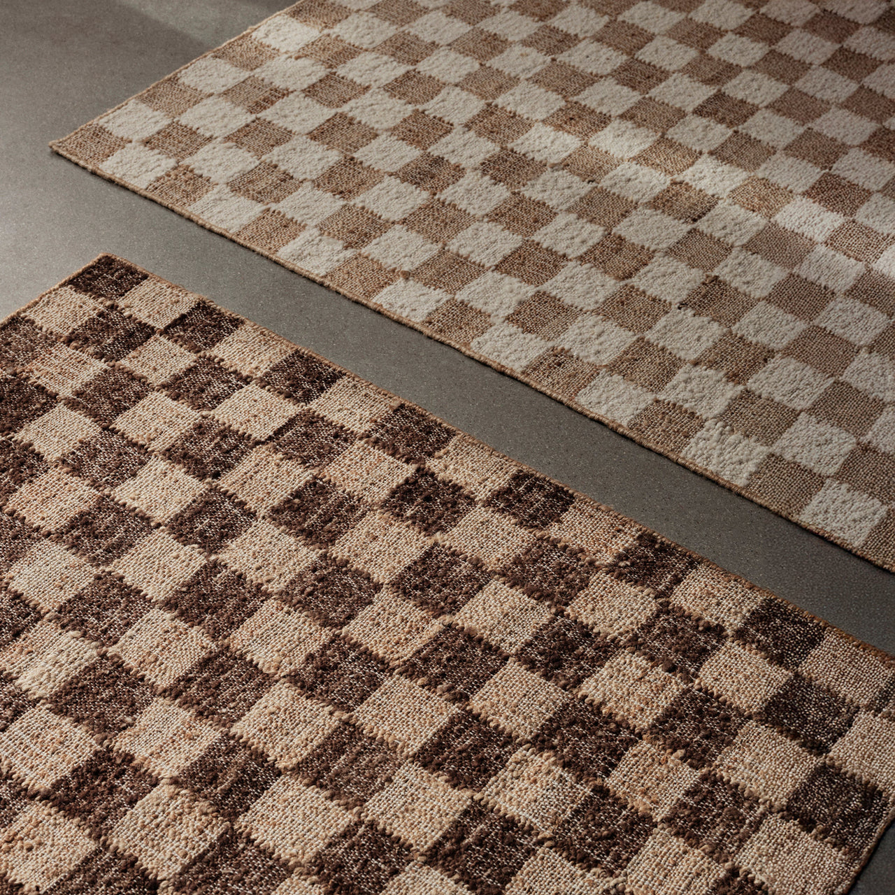 Check Wool Jute Rug