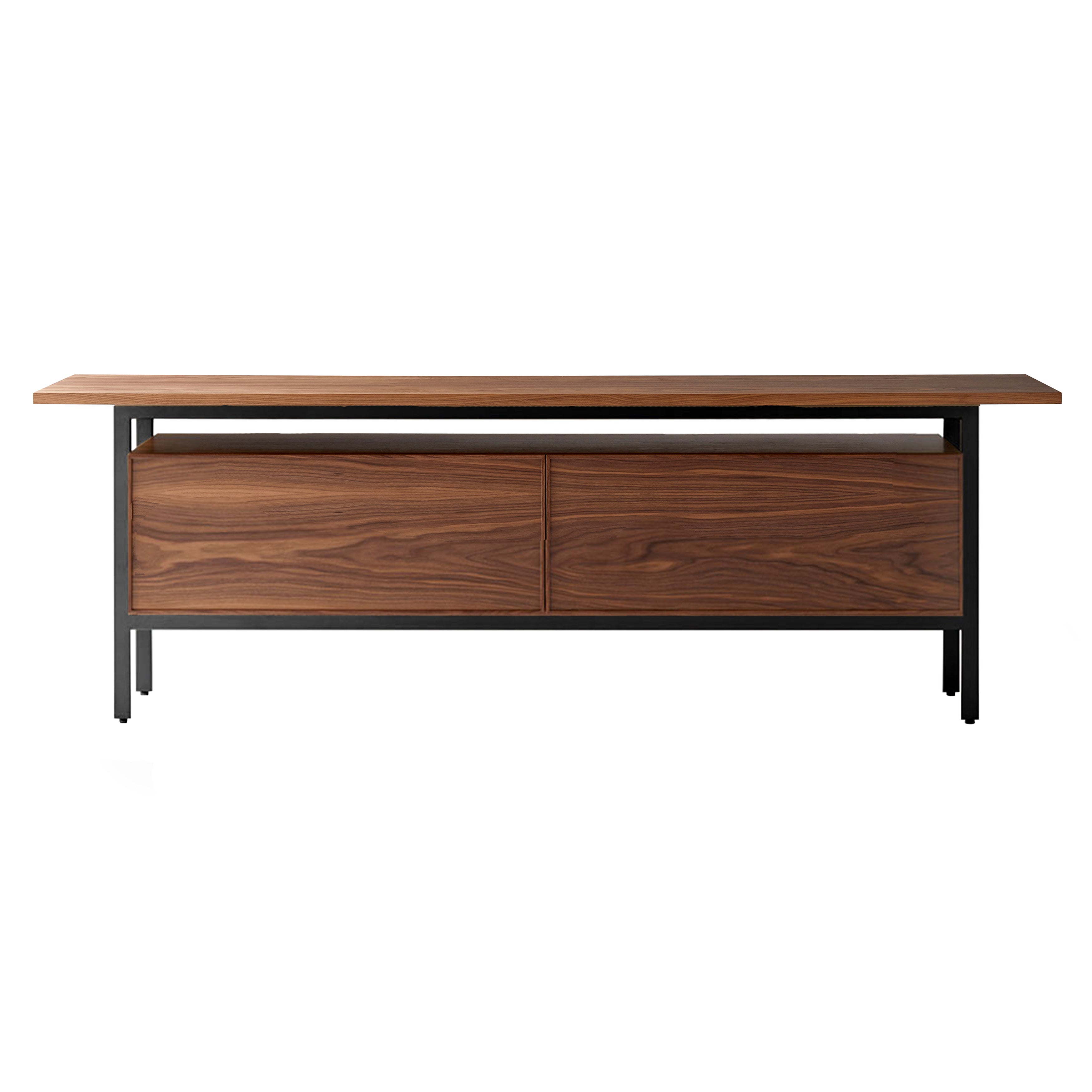 Chicago Wooden Door Sideboard: Large + Super-Matt Walnut + Super-Matt Walnut 