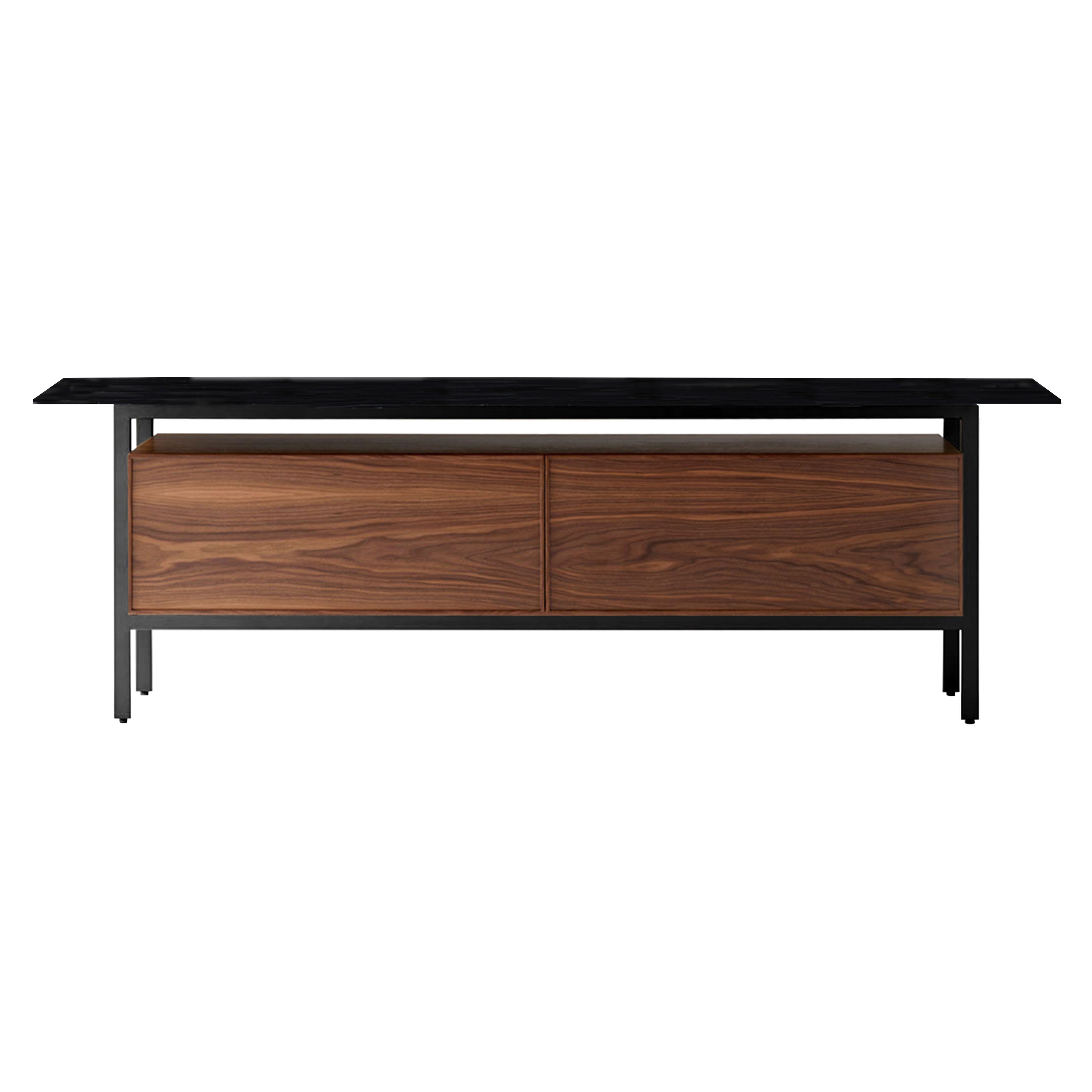 Chicago Wooden Door Sideboard: Large + Black Stained Walnut + Super-Matt Walnut 