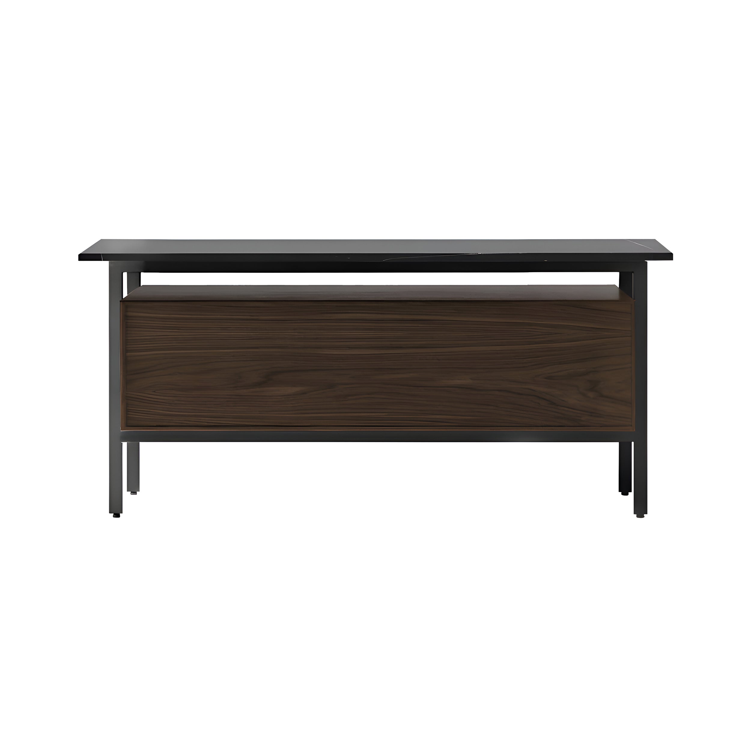 Chicago Wooden Door Sideboard: Small + Silestone Marquina + Dark Stained Walnut
