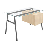 Homework 1 Desk: File Drawer Right with Glass Top + Gun Metal + White Oak
