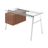 Homework 1 Desk: File Drawer Left with Glass Top + Chrome + Walnut