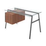 Homework 1 Desk: File Drawer Left with Glass Top + Gun Metal + Walnut