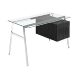 Homework 1 Desk: File Drawer Right with Glass Top + Chrome + Black Oak