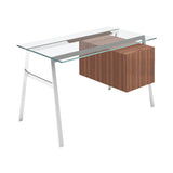 Homework 1 Desk: File Drawer Right with Glass Top + Chrome + Walnut