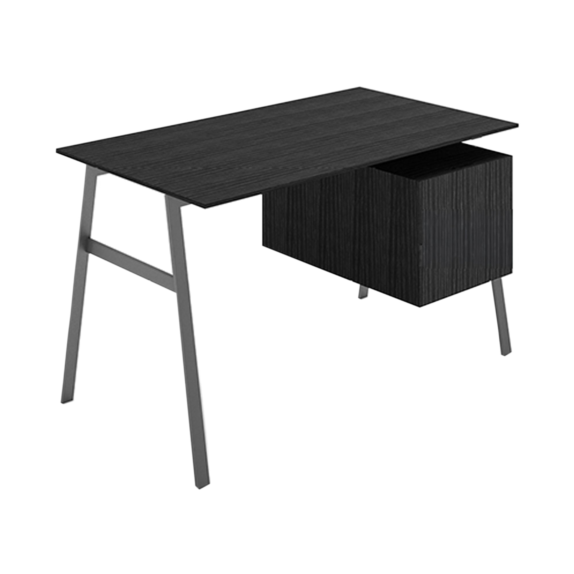Homework 1 Desk: File Drawer Right + Gun Metal + Black Oak + Black Oak