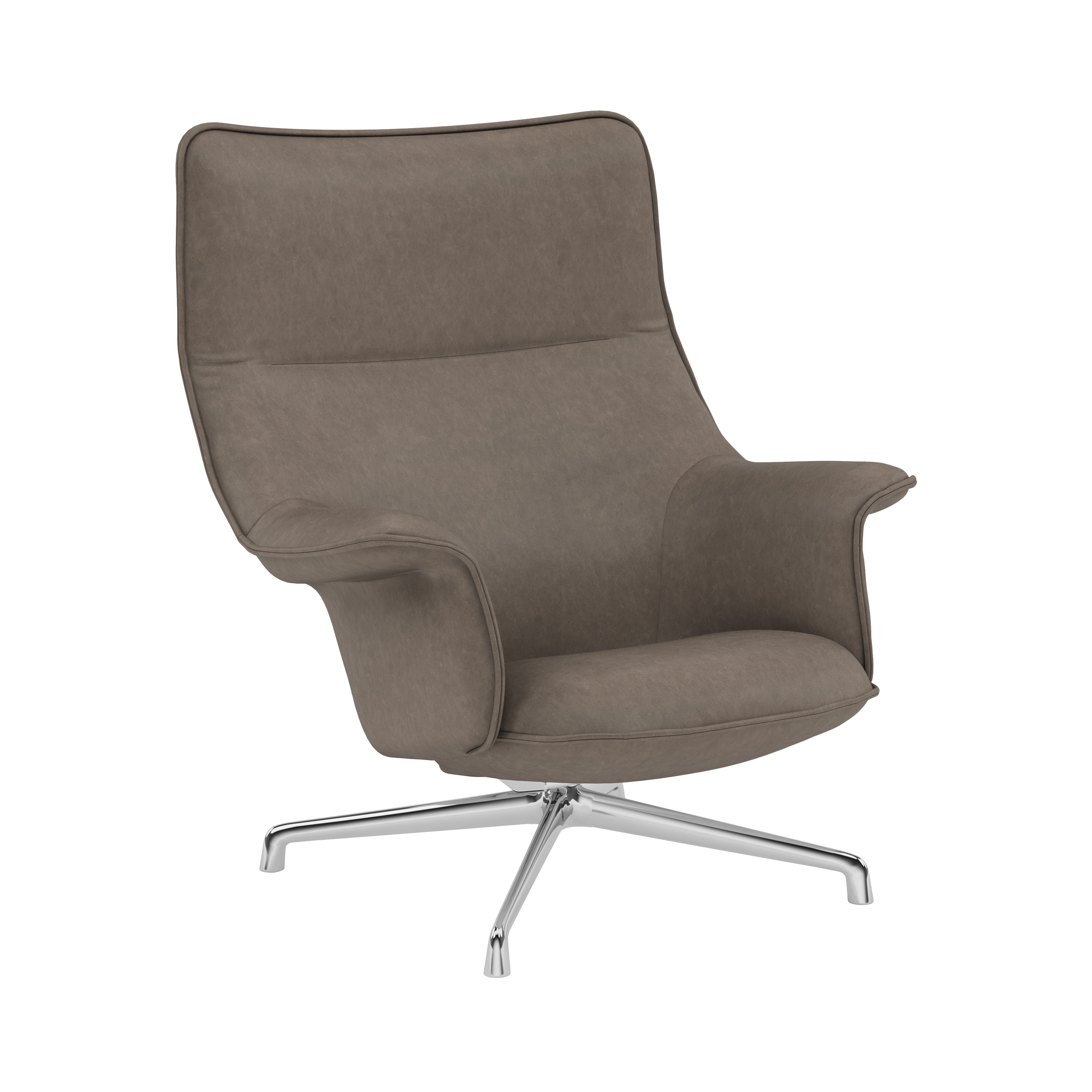 Doze Lounge Chair: Swivel Base + Chrome