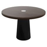Container Round Table: Medium + Cinnamon Stained with Hole + Black