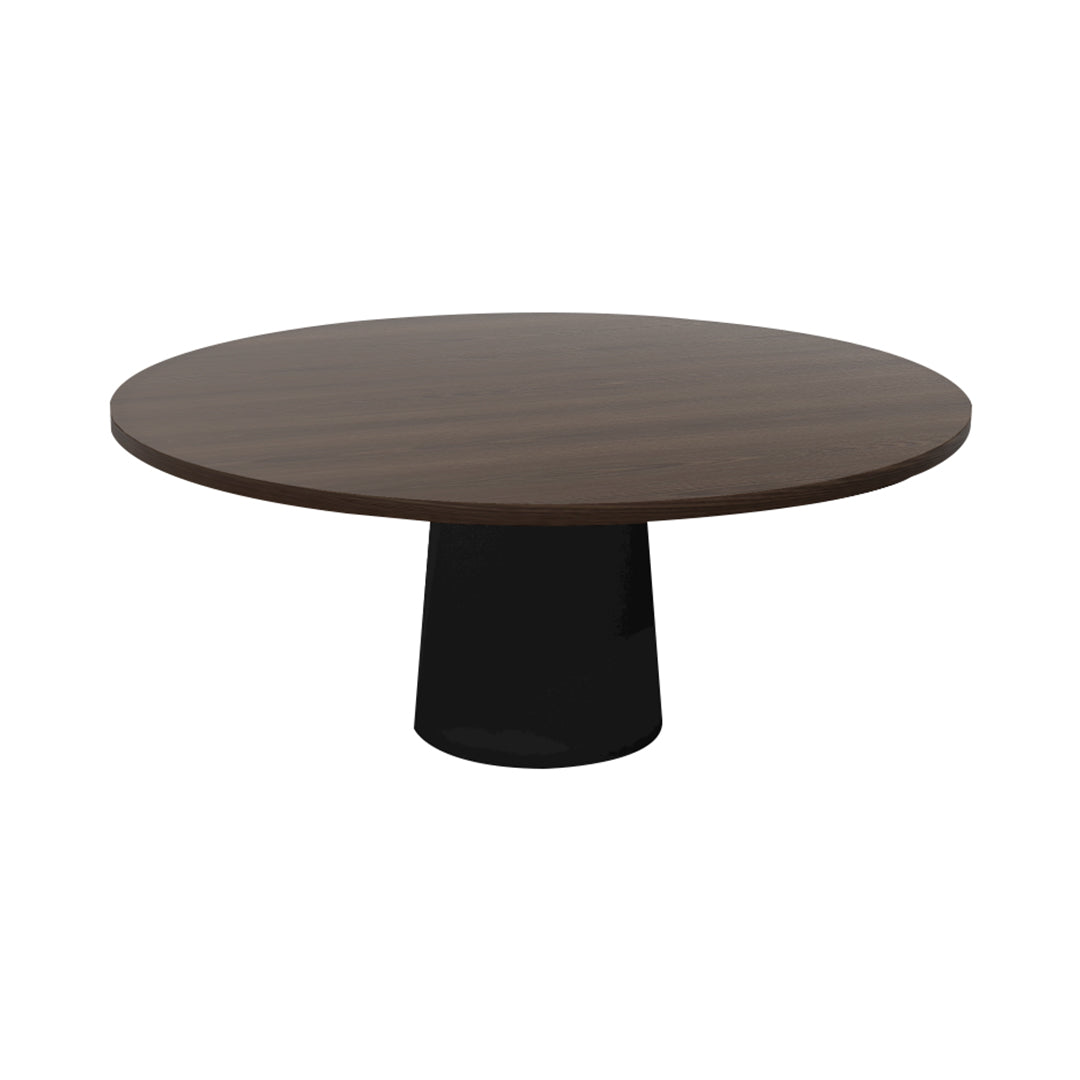 Container Round Table: XXL + Cable Feed + Cinnamon Stained + Black