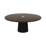 Container Round Table: XXL + Cable Feed + Cinnamon Stained with Hole + Black